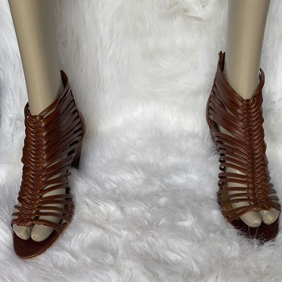 Rampage ladies brown leather open toe sandals Sz 9 - Picture 3 of 10